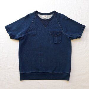 J. Crew Wallace & Barnes Indigo Dye Short Sleeve Sweater tee t-shirt size L